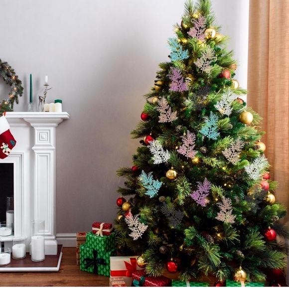 NEW 20Pcs Christmas Glitter Pine Needles Christmas Picks and Sprays Artificial P - Picture 4 of 4